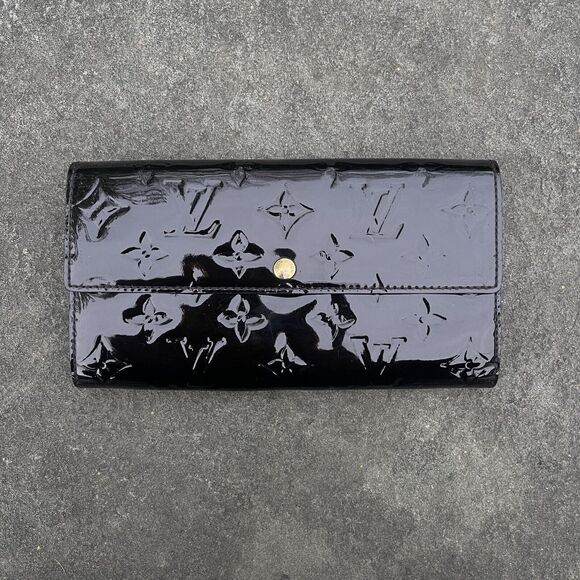 Louis Vuitton Green And Blue Vernis Sarah Wallet Patent Leather 10cc - Picture 1 of 14
